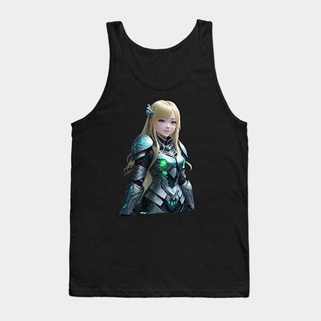 Smiling Anime Girls In Armor Tank Top by JayDs Shop